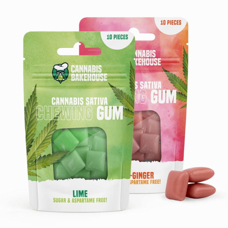Cannabis chewing gum in 2 flavors