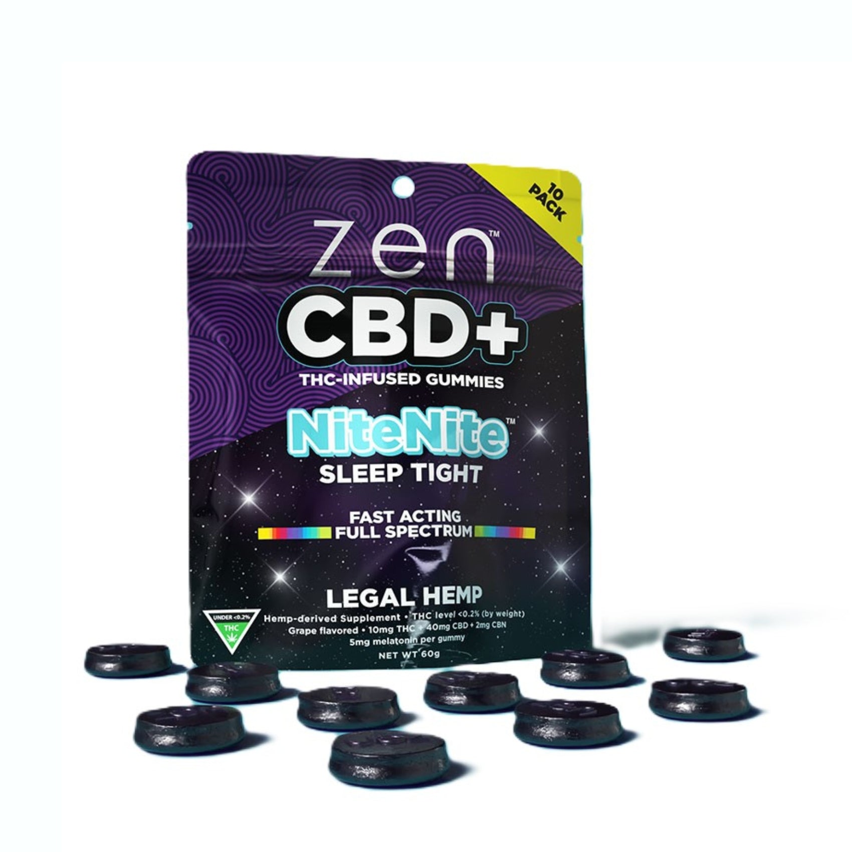 ZEN CBD+ Gumicukor melatoninnal 40 mg CBD-vel (10db)