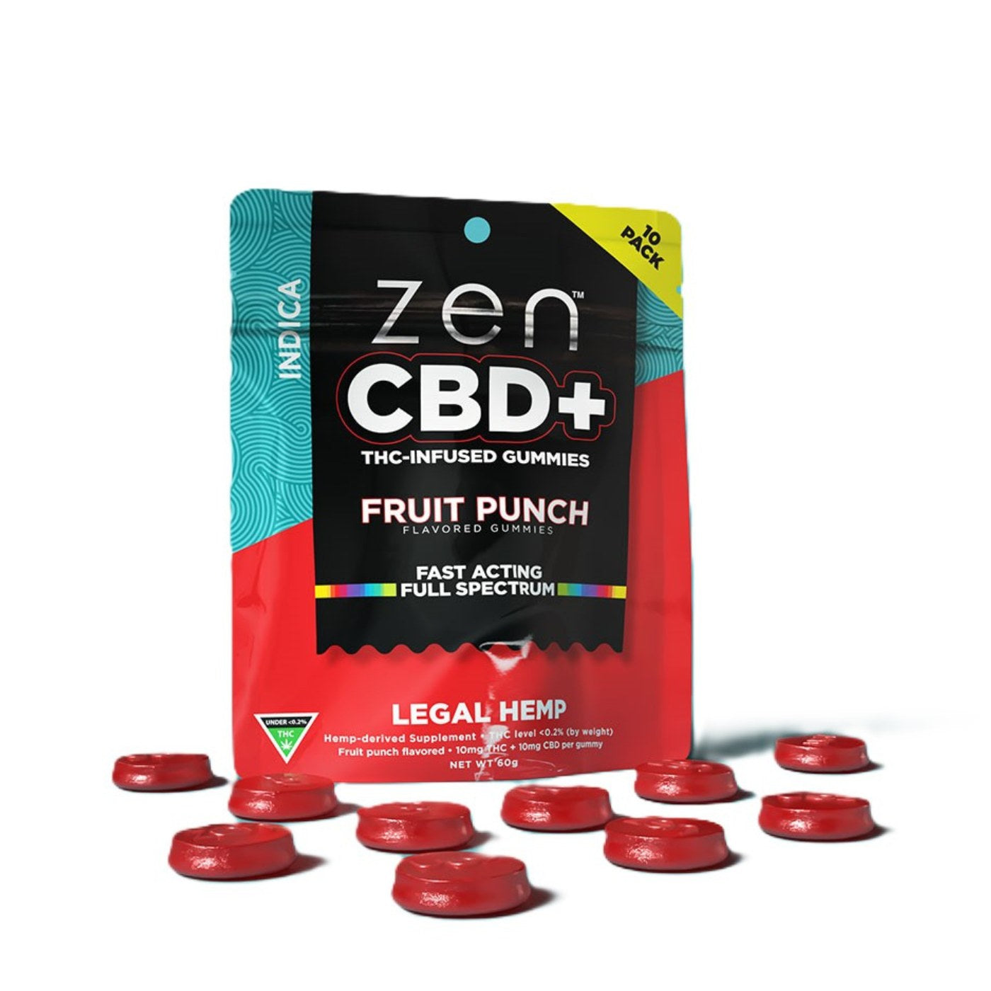 Zen CBD THC+ Indica 10mg CBD (10db)