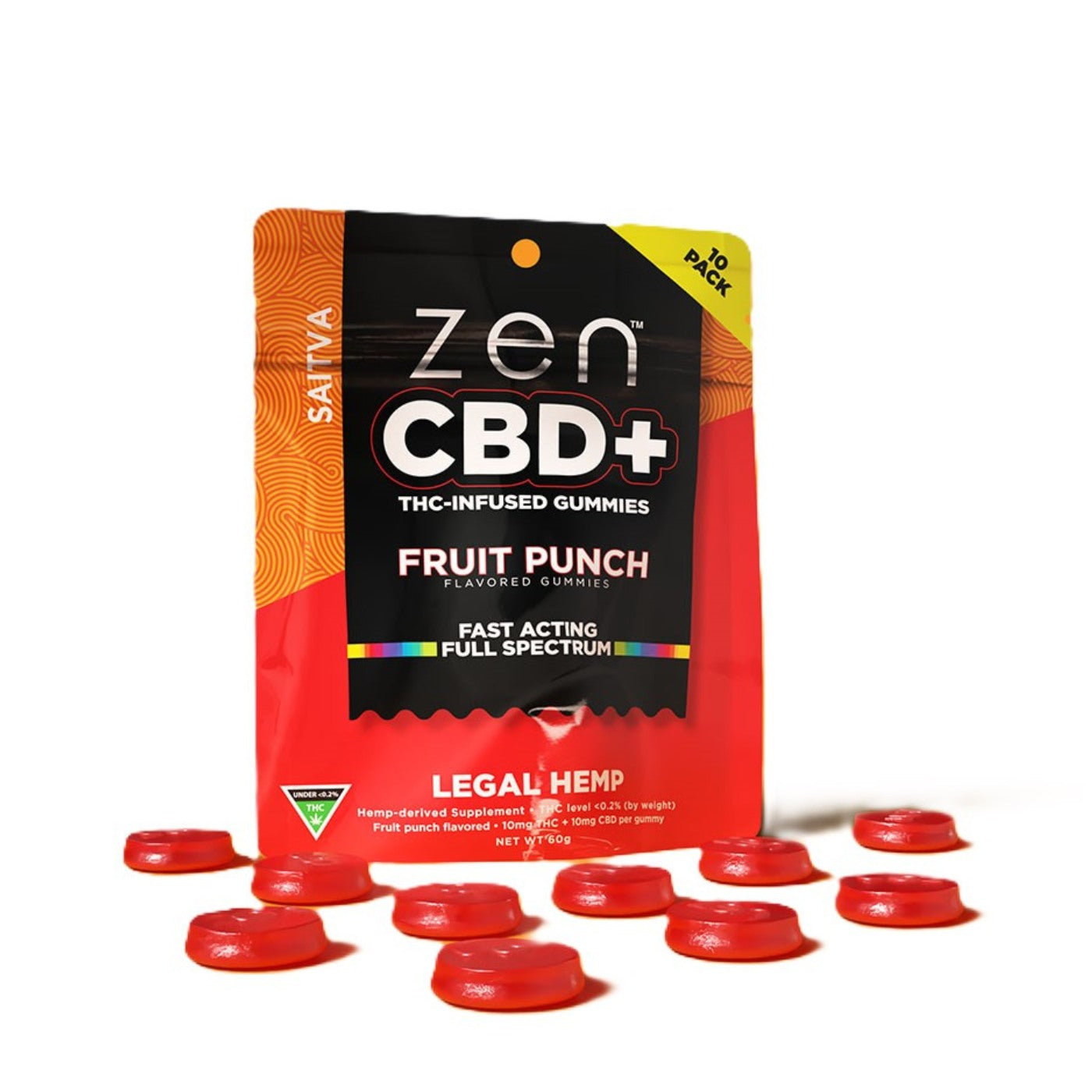 Zen CBD THC+ Sativa 10mg CBD (10db)