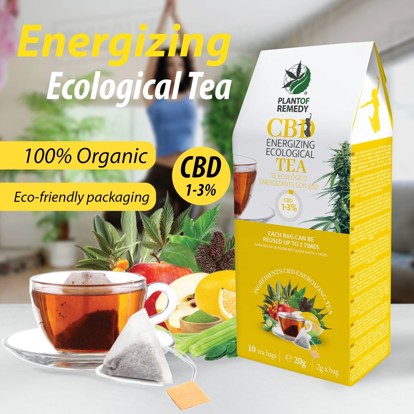 Organikus CBD Energizáló Tea CBD-vel